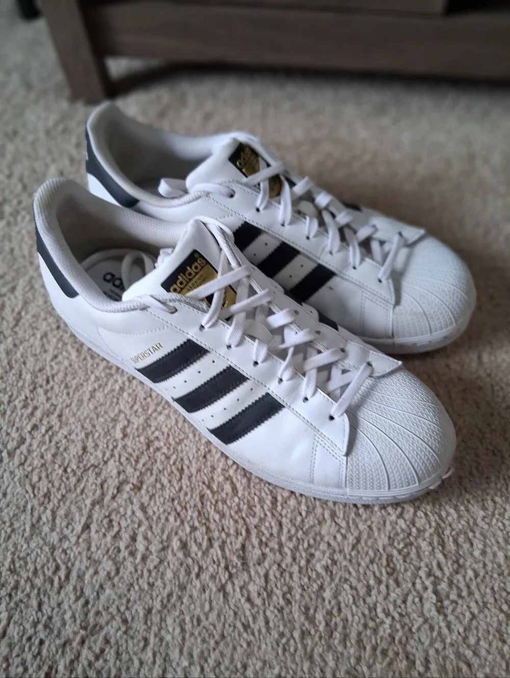 Adidas Superstar Shoes Mens 11 White Black Stripe Low Top Athletic Casual